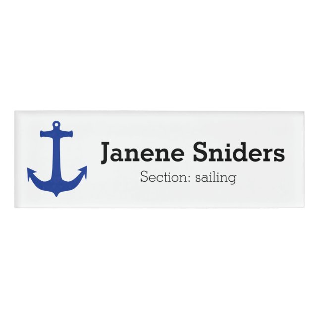Anchor blue + your background & ideas name tag (Front)