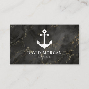 Anchor Boat Captain Marble Business Card