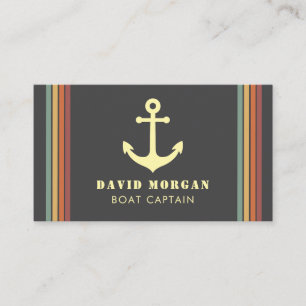 Anchor Boat Captain Retro Business Card