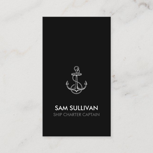 Anchor Boat Charter Fishing Business Card (Front)