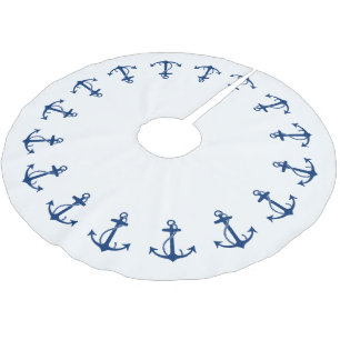 Anchor Border Brushed Polyester Tree Skirt