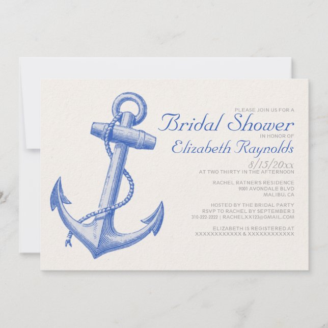 Anchor Bridal Shower Invitations (Front)