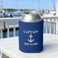 Anchor Captain Add Name or Boat Name Navy Blue