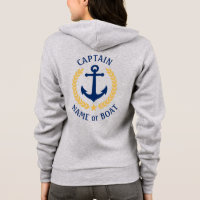 Anchor Captain or Boat Name Gold Laurel Leaves Hoo
