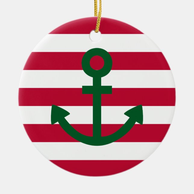 Anchor Ceramic Tree Decoration (Front)