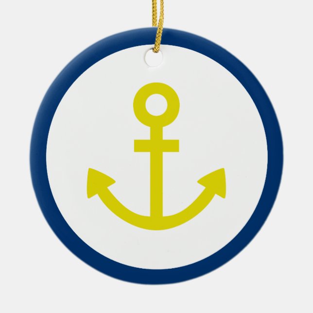 Anchor Ceramic Tree Decoration (Front)