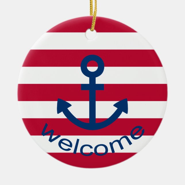 Anchor Ceramic Tree Decoration (Front)