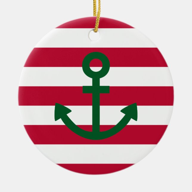 Anchor Ceramic Tree Decoration (Front)