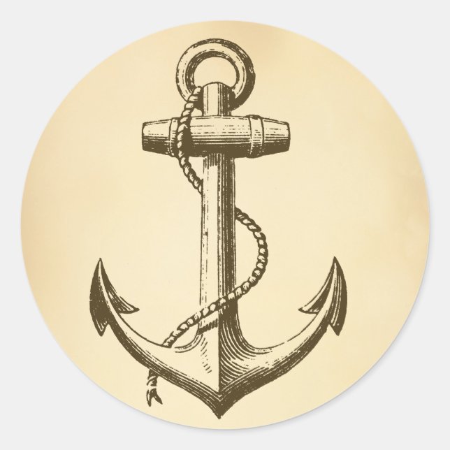 Anchor Classic Round Sticker (Front)