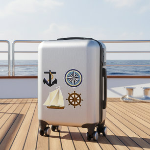 Anchor, Compass Rose, Boat and Ship's Helm