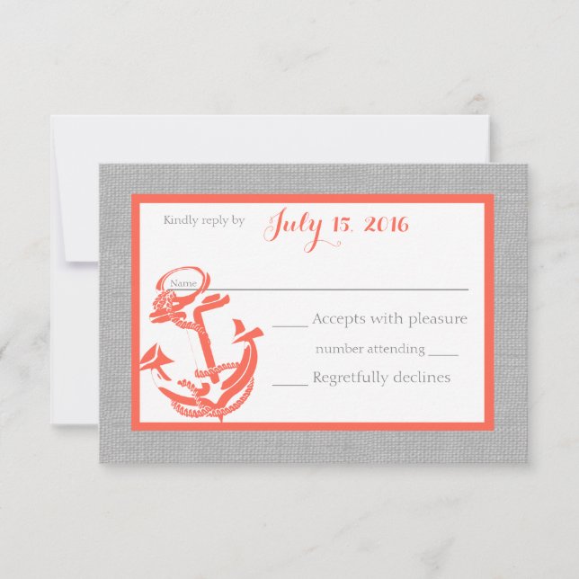 Anchor Coral and Grey Response Card (Front)