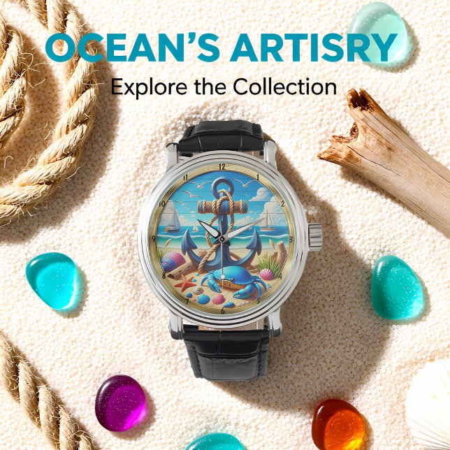Anchor Crab Beach Nautical  Watch (Creator Uploaded)
