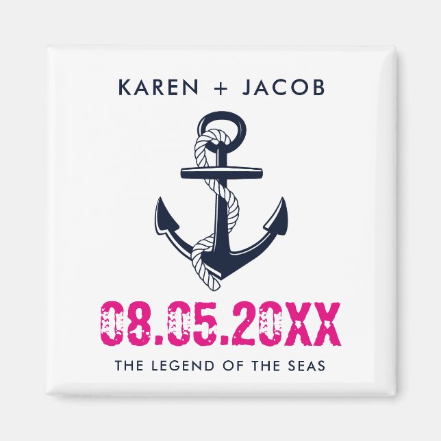 Anchor Cruise Ship Wedding Favour Magnets (Front)