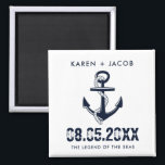 Anchor Cruise Ship Wedding Favour Magnets<br><div class="desc">Customisable wedding on a cruise ship nautical anchor wedding favour magnets. Customise with your names,  wedding date and ship name. A great gift to send you wedding guests home with to remind them of your wedding cruise.</div>