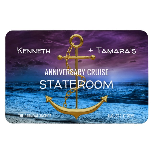 Anchor Cruise Stateroom Door Marker Anniversary Magnet (Horizontal)