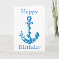 Anchor design birthday card