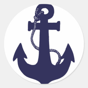 Anchor design classic round sticker
