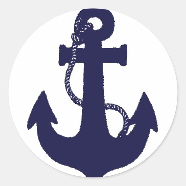 Anchor design classic round sticker (Front)
