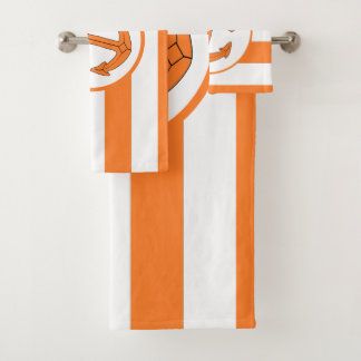 Anchor Design Orange Striped Bath Towel Set
