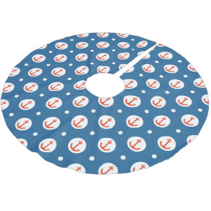 Anchor Dots Brushed Polyester Tree Skirt