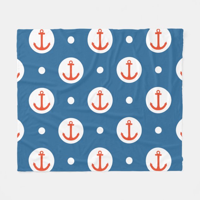 Anchor Dots Fleece Blanket (Front (Horizontal))