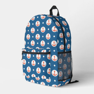 Anchor Dots Printed Backpack
