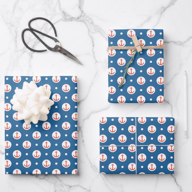 Anchor Dots Wrapping Paper Sheet (Front)