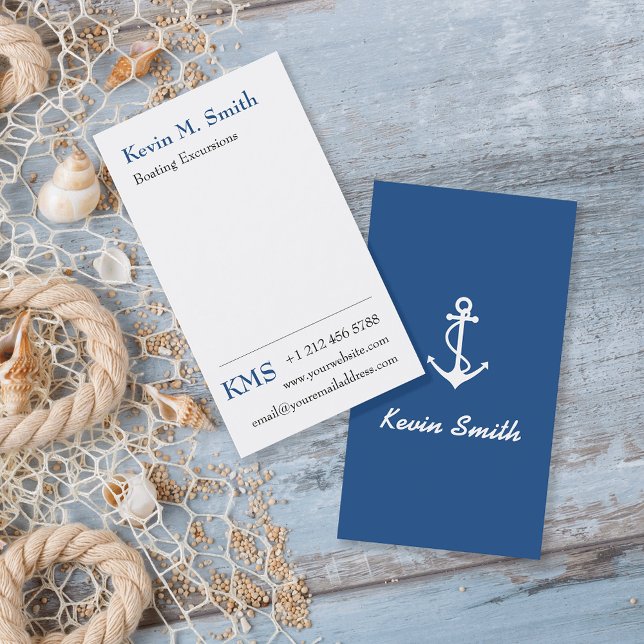 Anchor Fishing Boat Excursions Boat Charter Business Card (Creator Uploaded)