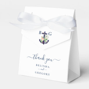 Anchor Floral Nautical Summer Wedding Favour Box