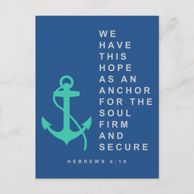 Anchor for the Soul (Hebrews 6:19) Postcard (Front)