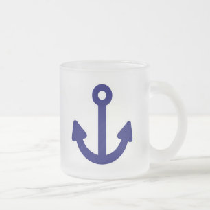 Anchor Frosted Glass Coffee Mug