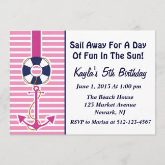 Anchor Girl Invitation