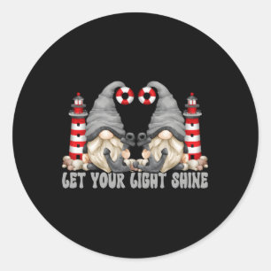 Anchor Gnome Christian Saying Let Your Light Shine Classic Round Sticker