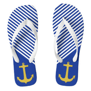 Anchor gold & stripes + your background & ideas flip flops