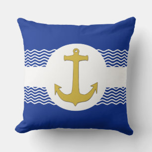 Anchor gold & waves + your ideas cushion