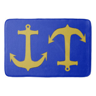 Anchor gold + your background & ideas bath mat