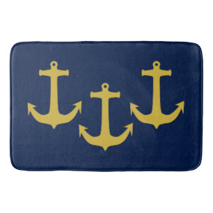 Anchor gold + your background & ideas bath mat