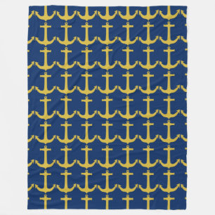 Anchor gold + your background & ideas fleece blanket