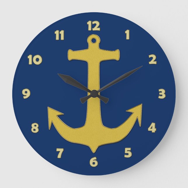 Anchor gold + your background & ideas large clock (Front)