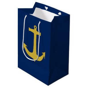 Anchor gold + your background & ideas medium gift bag