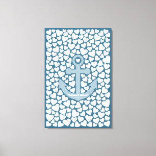Anchor Guest Book Canvas - 200 Signatures