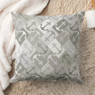anchor herringbone mono cushion