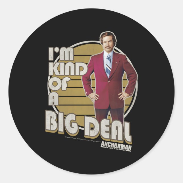 Anchor I'M Kind Of A Big Deal Striped Portrait Classic Round Sticker (Front)
