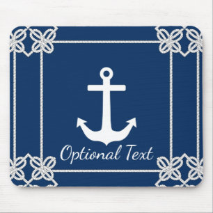 Anchor in Rope Frame Nautical Mouse Mat