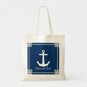 Anchor in Rope Frame Nautical Tote Bag