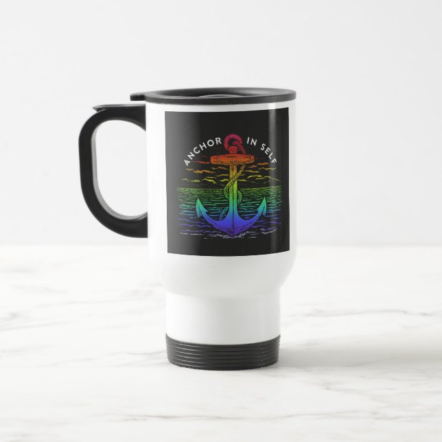 "Anchor in Self" Travel Coffee Mug. Travel Mug (Left)