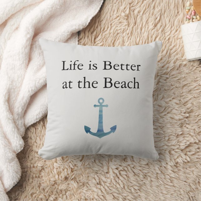 Anchor Life is Better at the Beach Coastal Cushion (Blanket)
