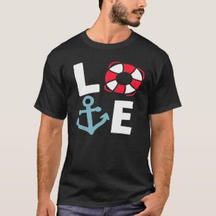 Anchor Love Boat Pontoon Captain Boating Sailing Y T-Shirt