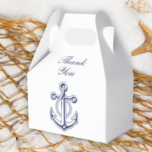 Anchor Love Sailor Navy Blue Nautical Wedding  Favour Box