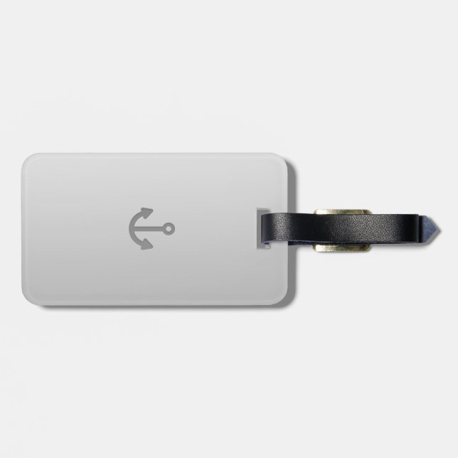 Anchor  Luggage Tag w/ leather strap (Back Horizontal)